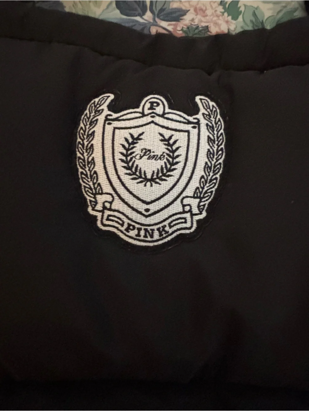 PINK Victoria's Secret Black Quilted Crest Tote